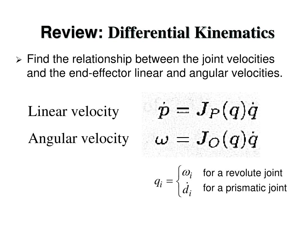 PPT Review Differential Kinematics PowerPoint Presentation, free