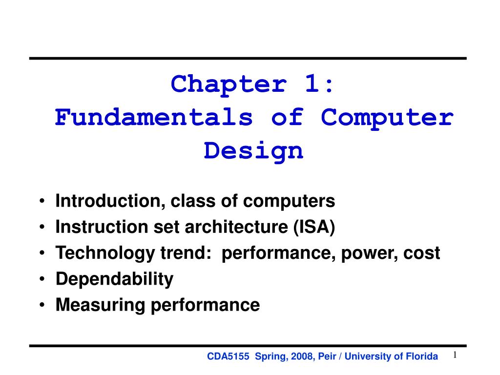 PPT Chapter 1 Fundamentals of Computer Design PowerPoint