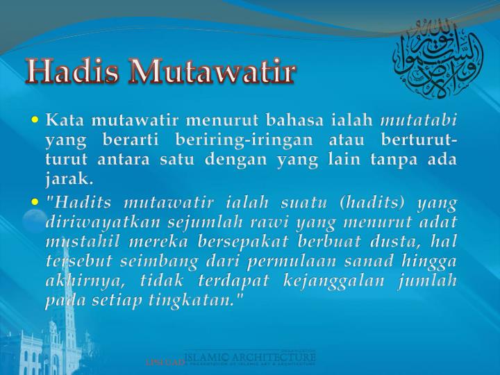 Contoh Hadits Mutawatir Amali