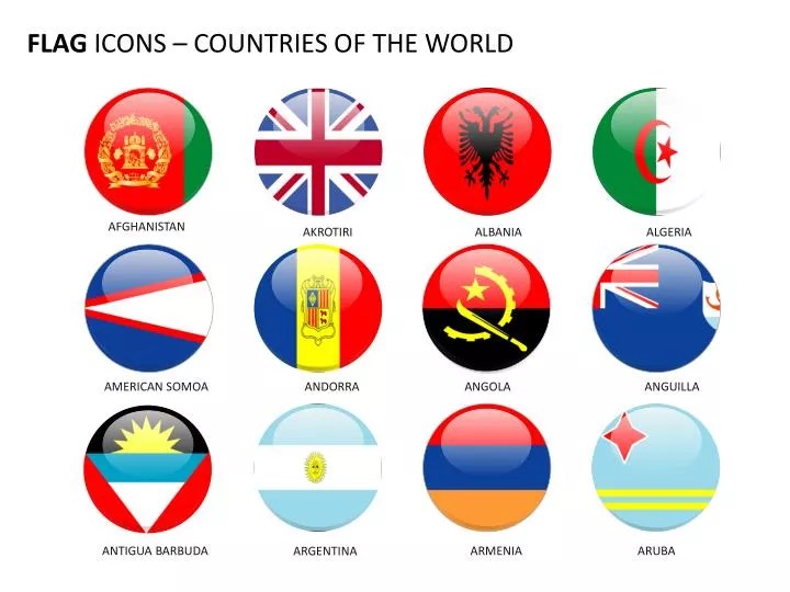 PPT FLAG ICONS COUNTRIES OF THE WORLD PowerPoint Presentation, free