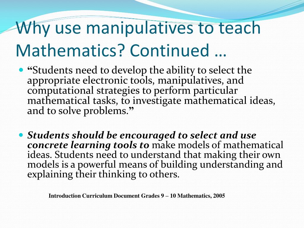 PPT Effective Use of Manipulatives PowerPoint Presentation, free
