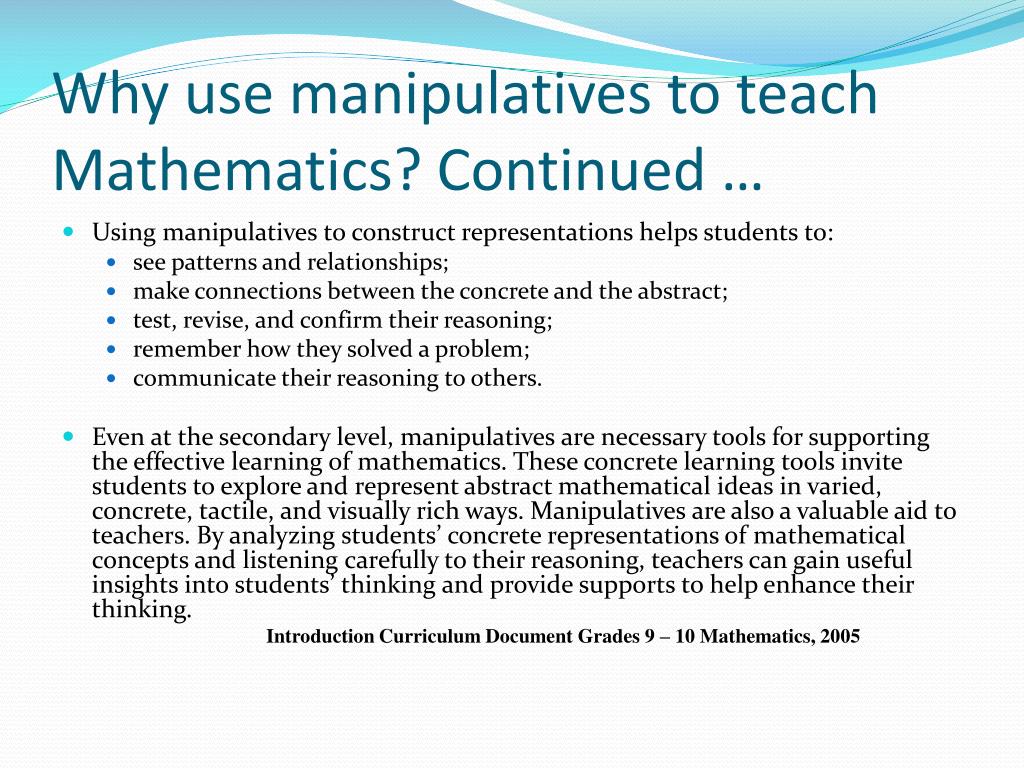 PPT Effective Use of Manipulatives PowerPoint Presentation, free