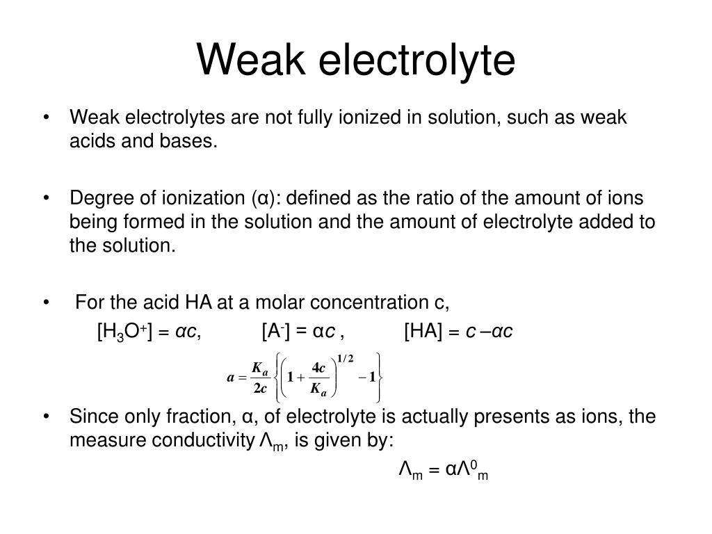 PPT Weak electrolyte PowerPoint Presentation, free download ID5164332