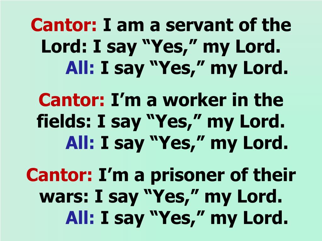 9+ I Say Yes To My Lord Lyrics FranklinAnnah