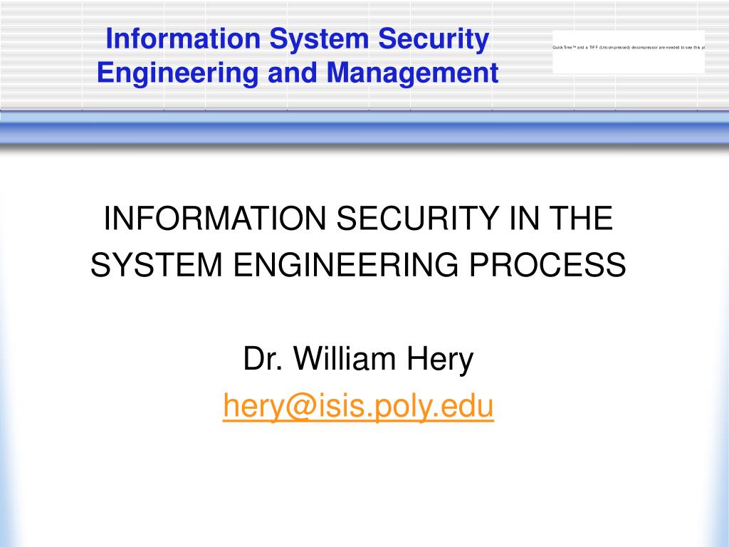PPT Information System Security Engineering and Management PowerPoint