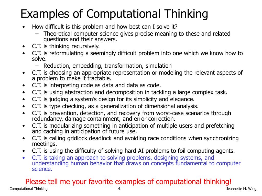 PPT Computational Thinking PowerPoint Presentation, free download