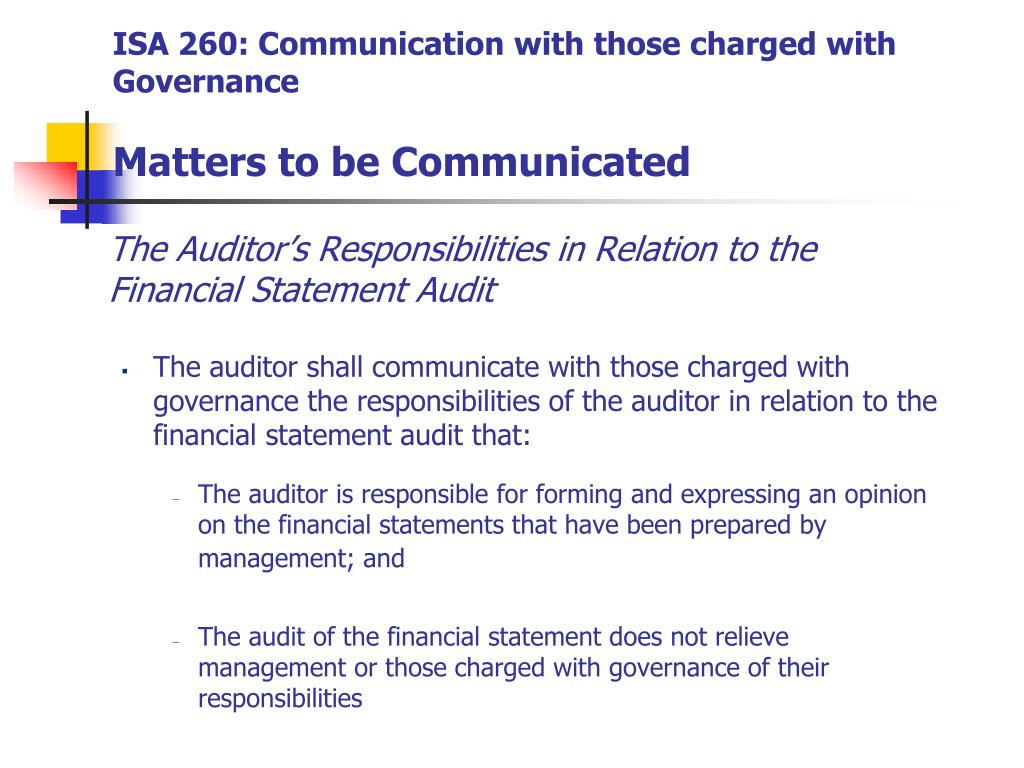 PPT Communication with those charged with Governance PowerPoint