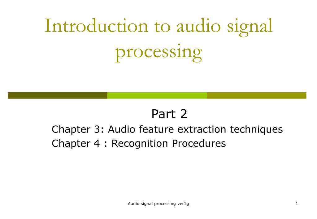 PPT Introduction to audio signal processing PowerPoint Presentation