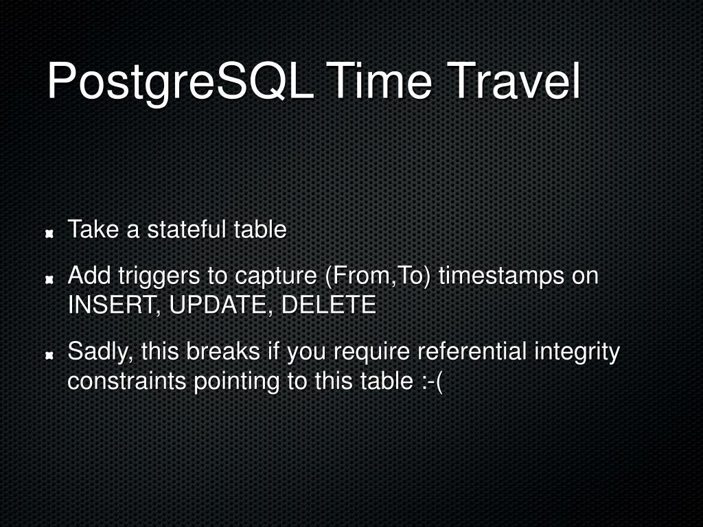 PPT PostgreSQL & Temporal Data PowerPoint Presentation, free download