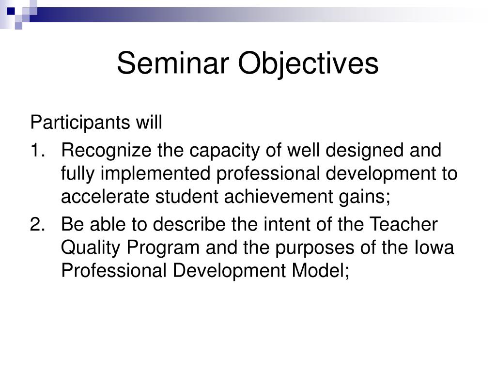 PPT Iowa Professional Development Seminar I PowerPoint Presentation