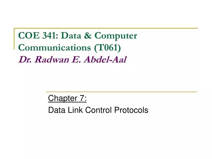 PPT Chapter 7 Data Link Control Protocols PowerPoint Presentation