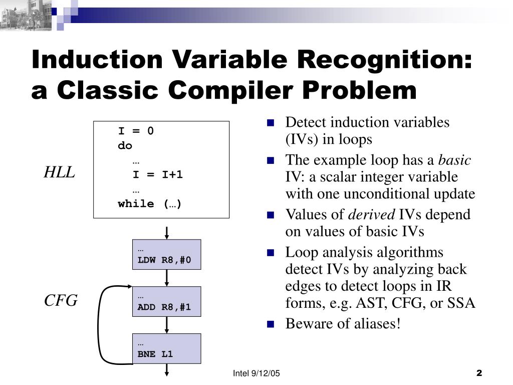 PPT Induction Variable Analysis with Chains of Recurrences PowerPoint