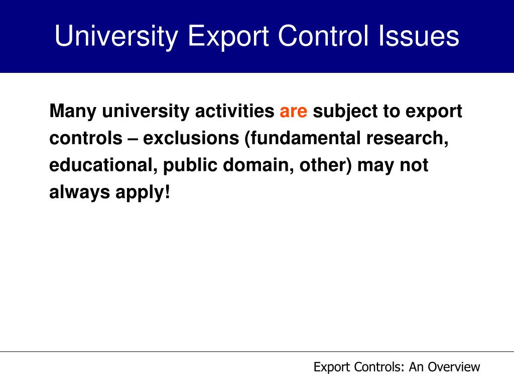 PPT Export Controls An Overview PowerPoint Presentation, free download ID5176192