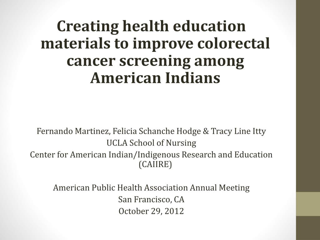 PPT Creating health education materials to improve colorectal cancer
