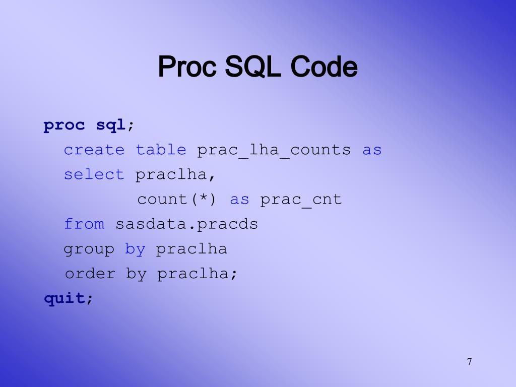 PPT Efficient SAS Coding with Proc SQL PowerPoint Presentation, free