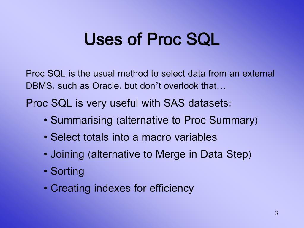 PPT Efficient SAS Coding with Proc SQL PowerPoint Presentation, free