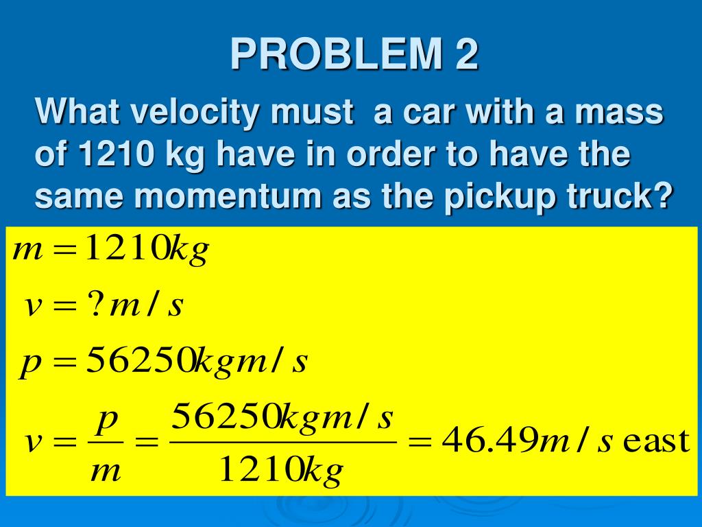 PPT Momentum and Collision Practice Problems and Answers PowerPoint