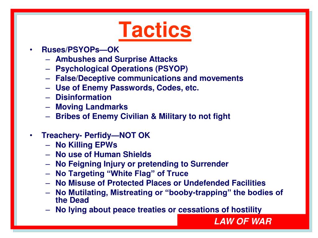 PPT The Law Of War The Rules That Govern The Conduct Of Soldiers In