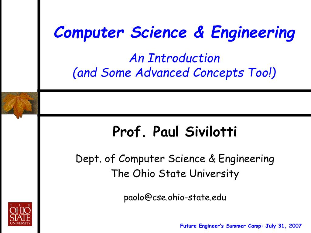 PPT Computer Science & Engineering An Introduction (and Some Advanced PPT Computer Science & Engineering An Introduction (and Some Advanced