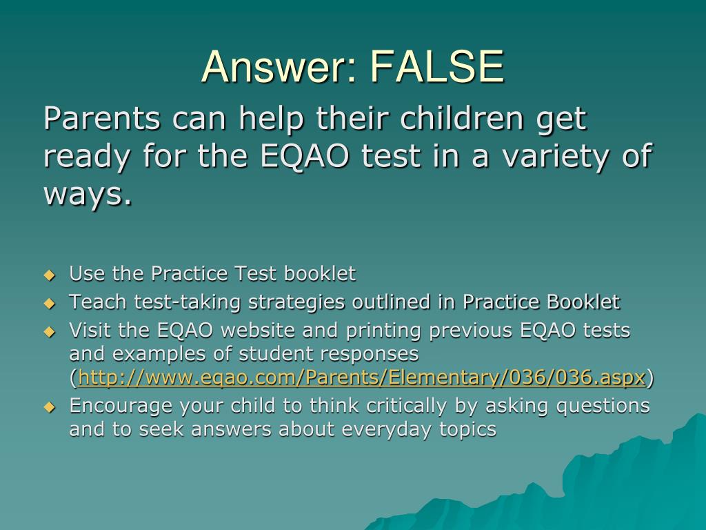 PPT Grade 6 EQAO Parent Information Session PowerPoint Presentation