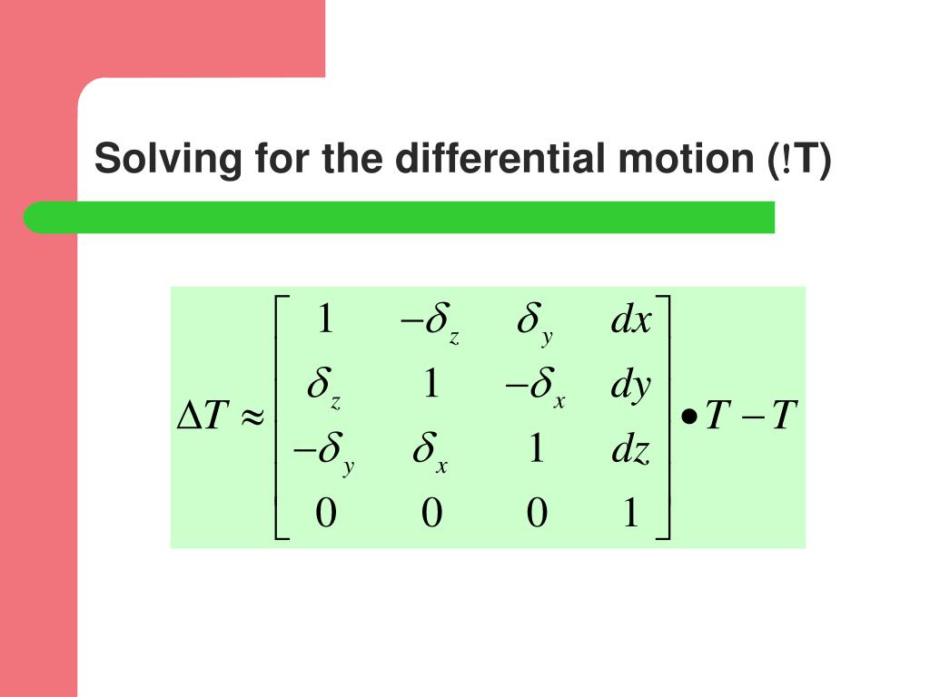 PPT ME 4135 Differential Motion and the Robot Jacobian PowerPoint