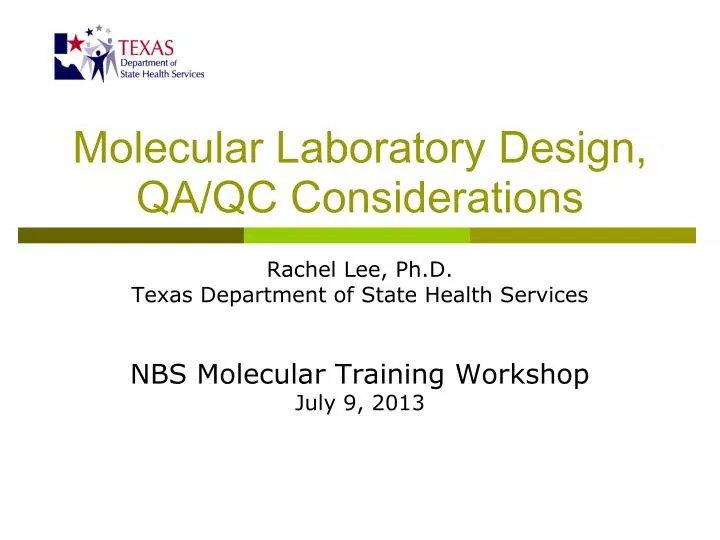 PPT Molecular Laboratory Design, QA/QC Considerations PowerPoint Presentation ID5199116