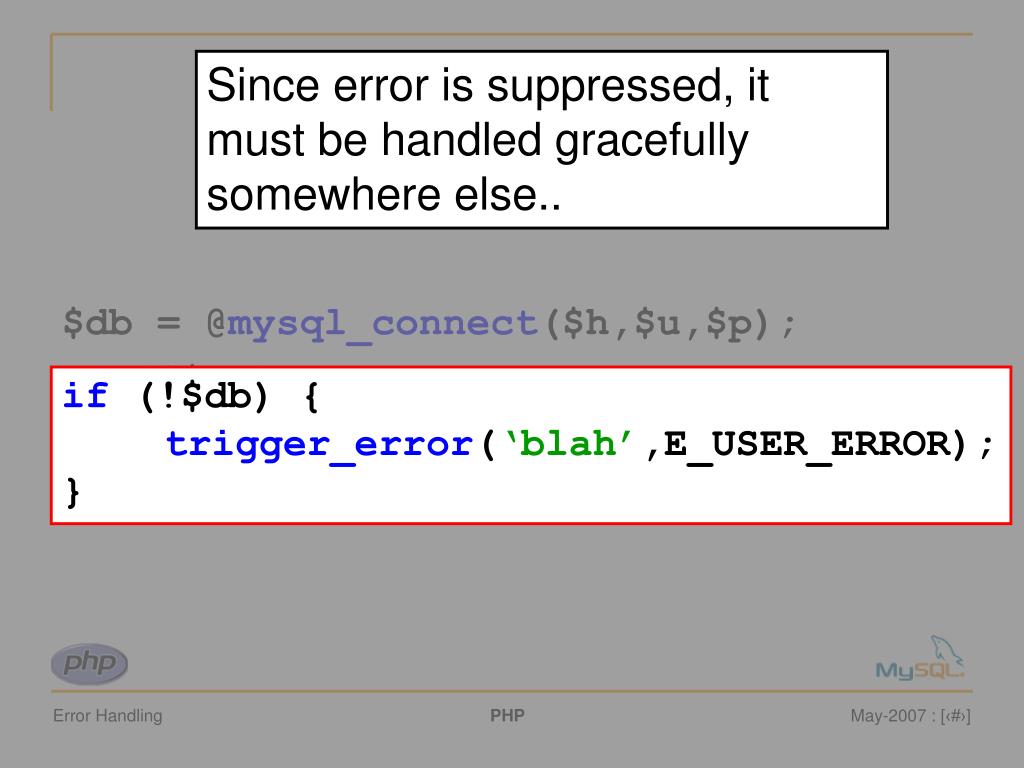 PPT PHP Error Handling PowerPoint Presentation, free download ID