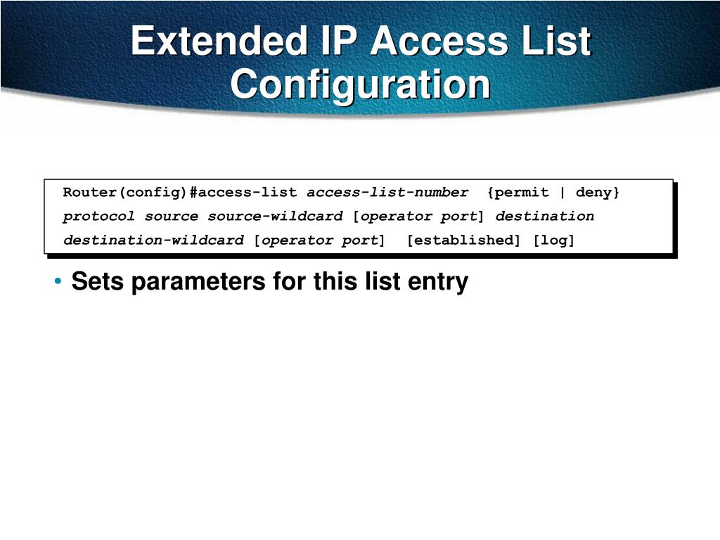 PPT Basic IP Traffic Management with Access Lists PowerPoint