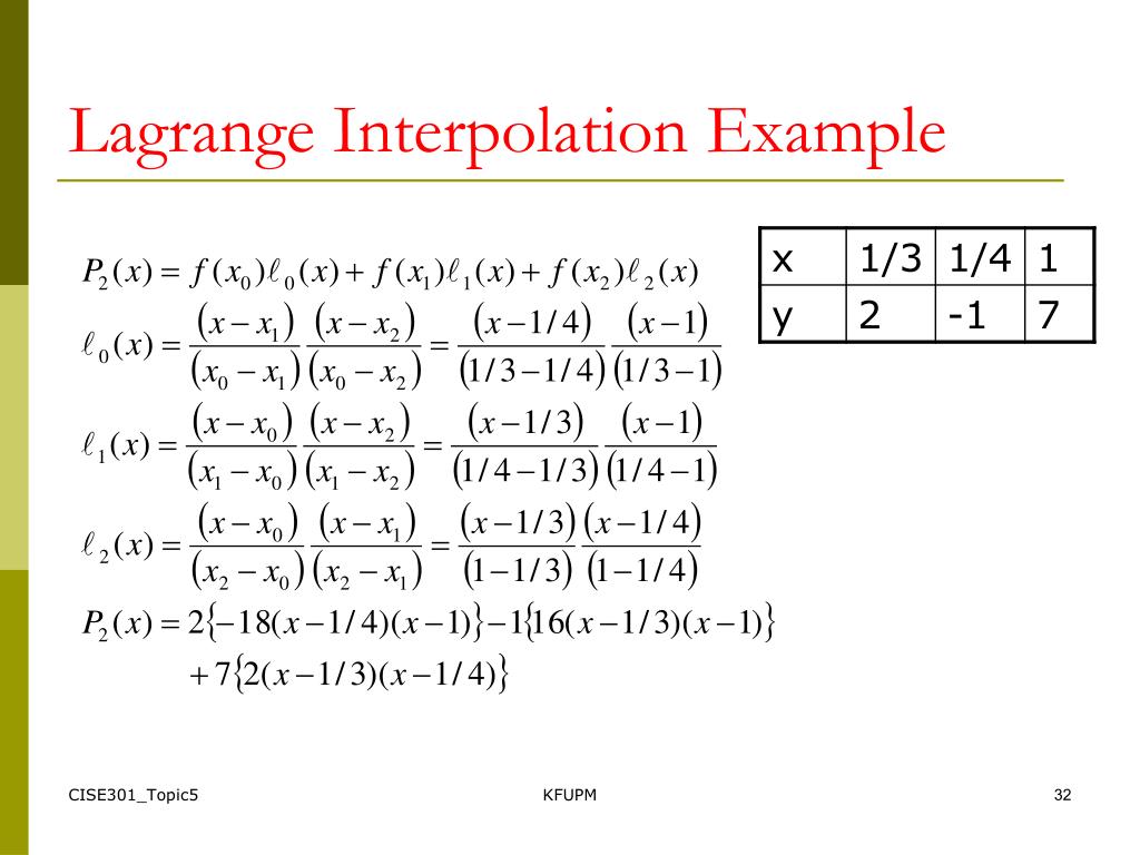 PPT SE301 Numerical Methods Topic 5 Interpolation Lectures 2022