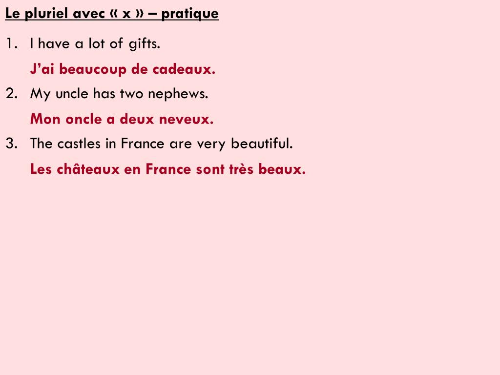 PPT Le pluriel avec « x » PowerPoint Presentation, free download ID