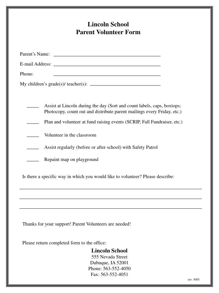 PPT Parent’s Name Email Address Phone My children’s grade(s