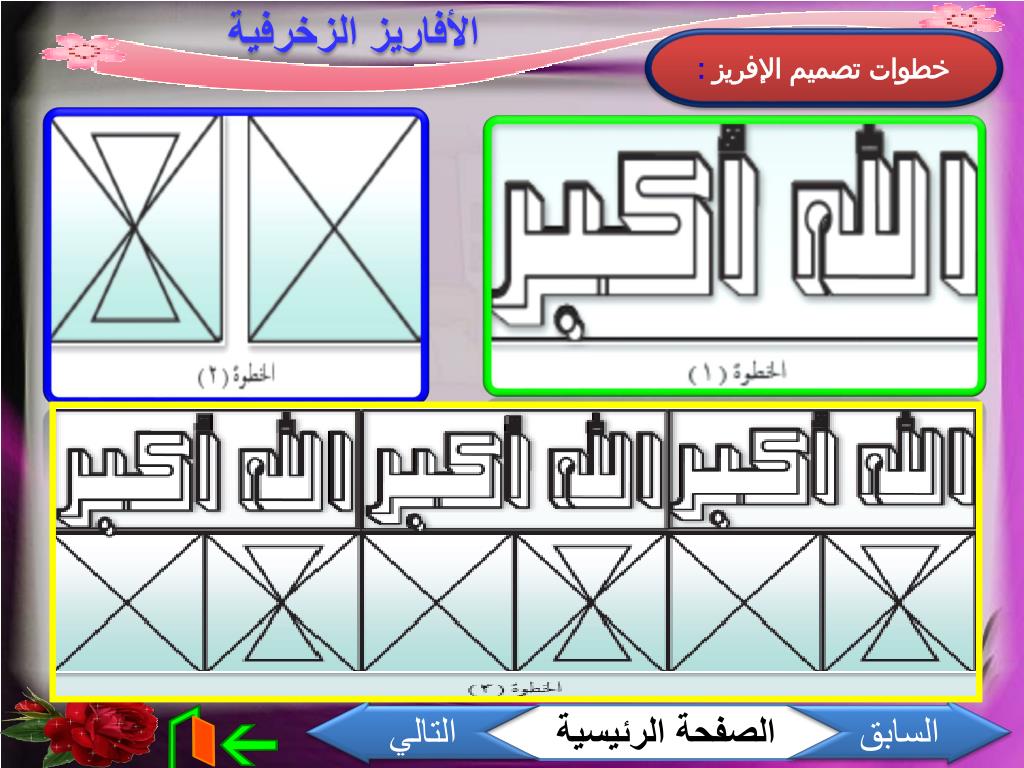 الافاريز الزخرفية اول متوسط