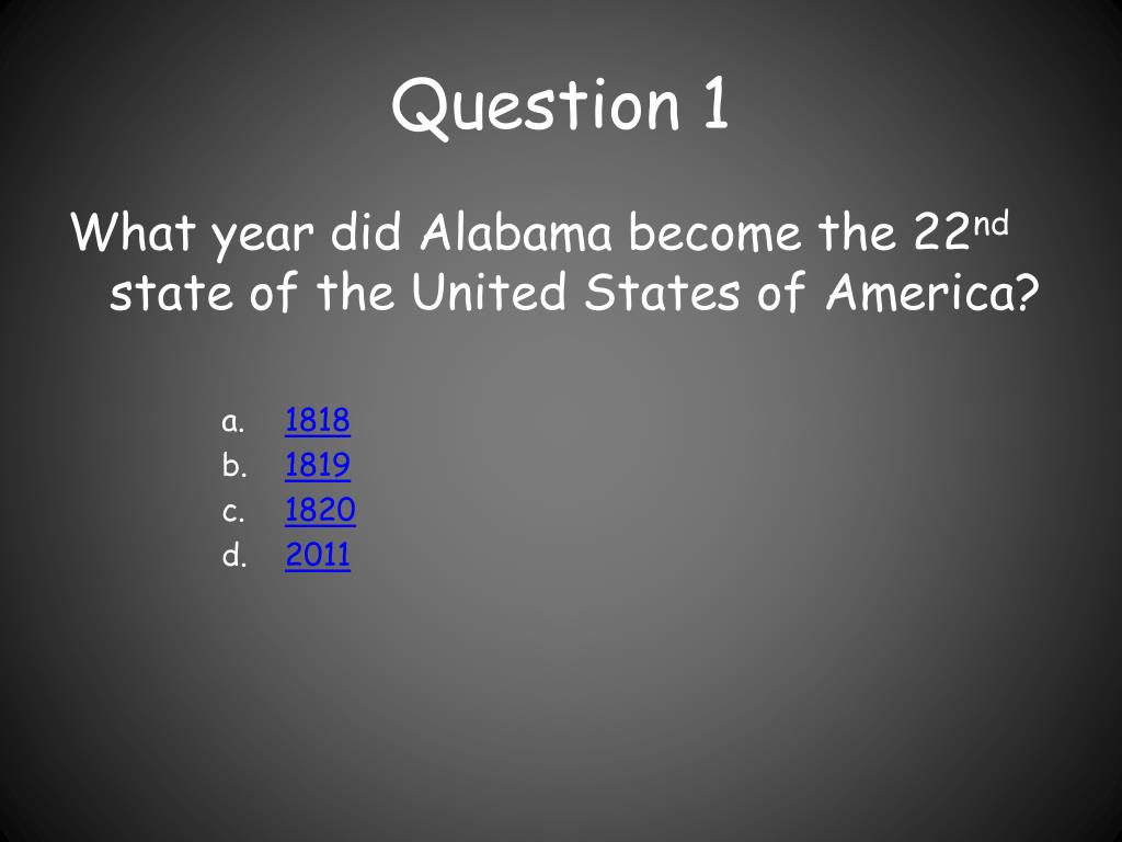 PPT The Civil War Alabama History Quiz 4 th Grade PowerPoint Presentation ID5232491