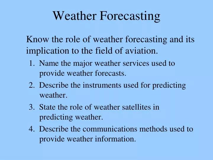 PPT Weather Forecasting PowerPoint Presentation, free download ID