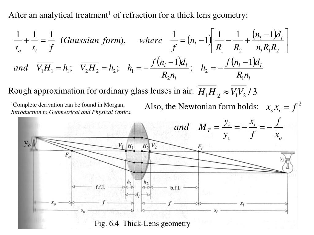 PPT Geometric Optics of thick lenses and Matrix methods PowerPoint