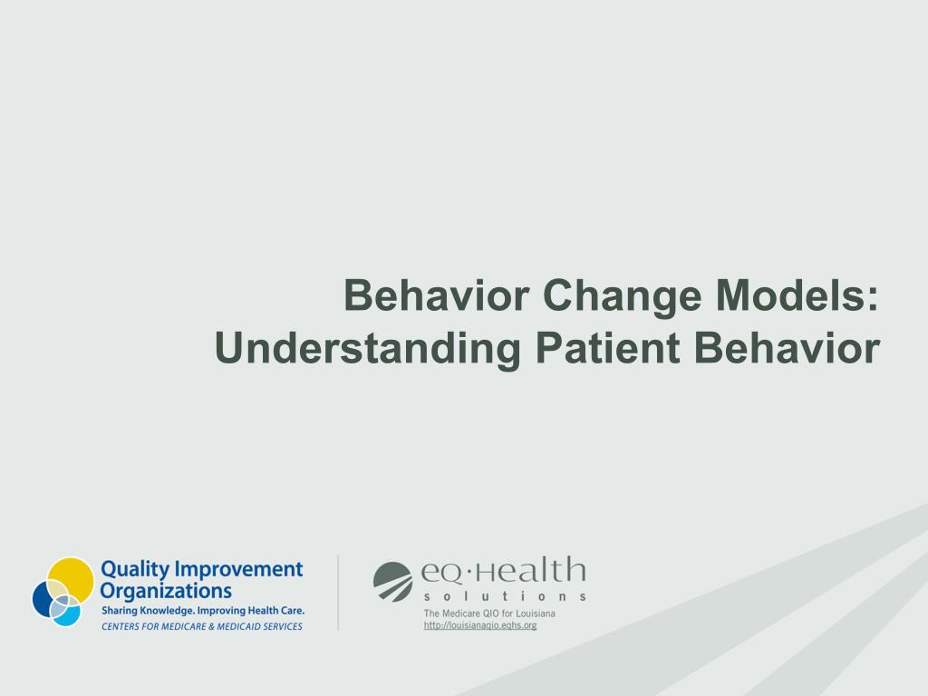 PPT Behavior Change Models Understanding Patient Behavior PowerPoint