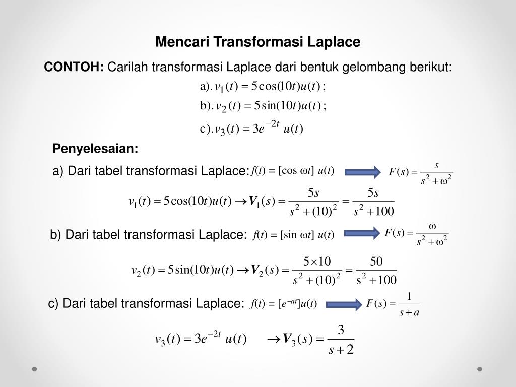 Contoh Soal Transformasi Laplace Ft Nada Blog