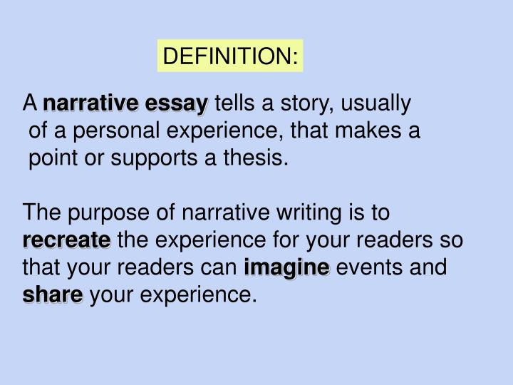 PPT Writing the Narrative Essay PowerPoint Presentation ID5257962