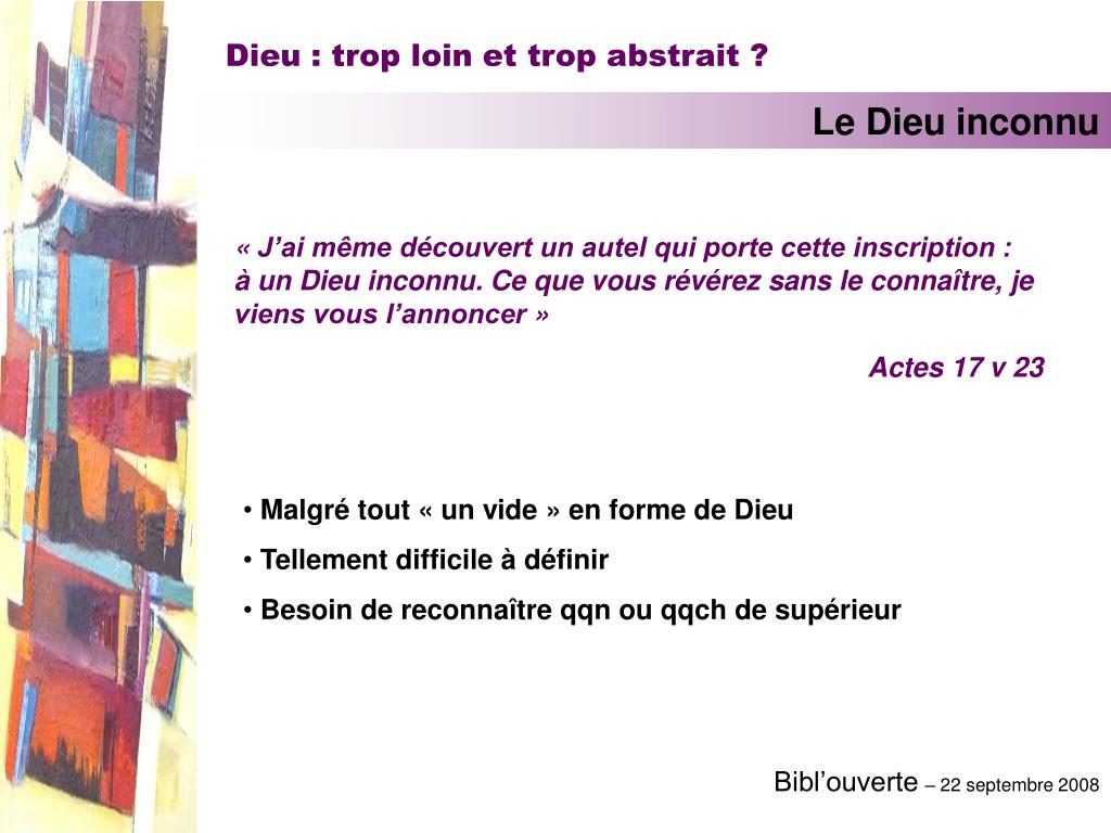 PPT Dieu trop loin et trop abstrait ? PowerPoint Presentation, free
