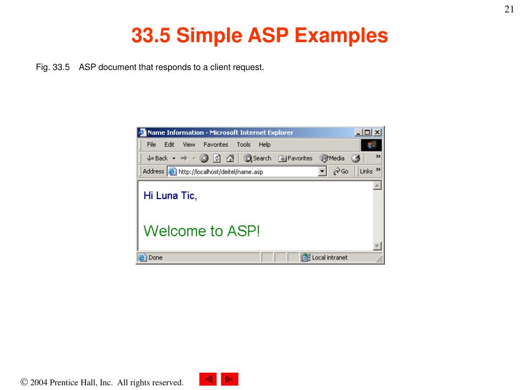 PPT Chapter 33 Active Server Pages (ASP) PowerPoint Presentation