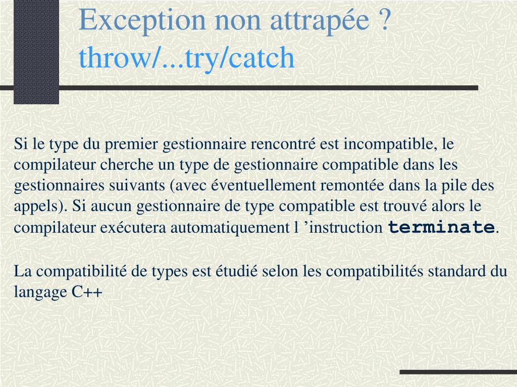 PPT Gestion des exceptions PowerPoint Presentation, free download
