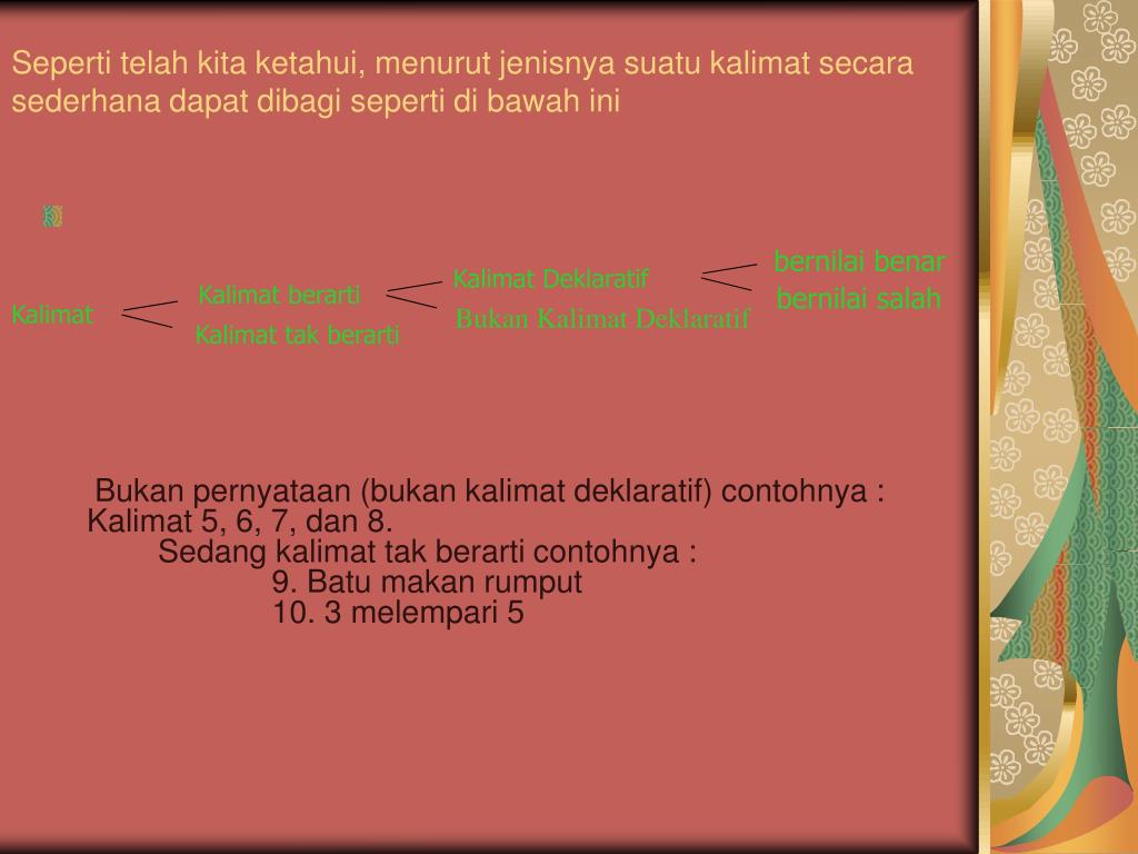 Dibawah Ini Yang Bukan Pernyataan Adalah