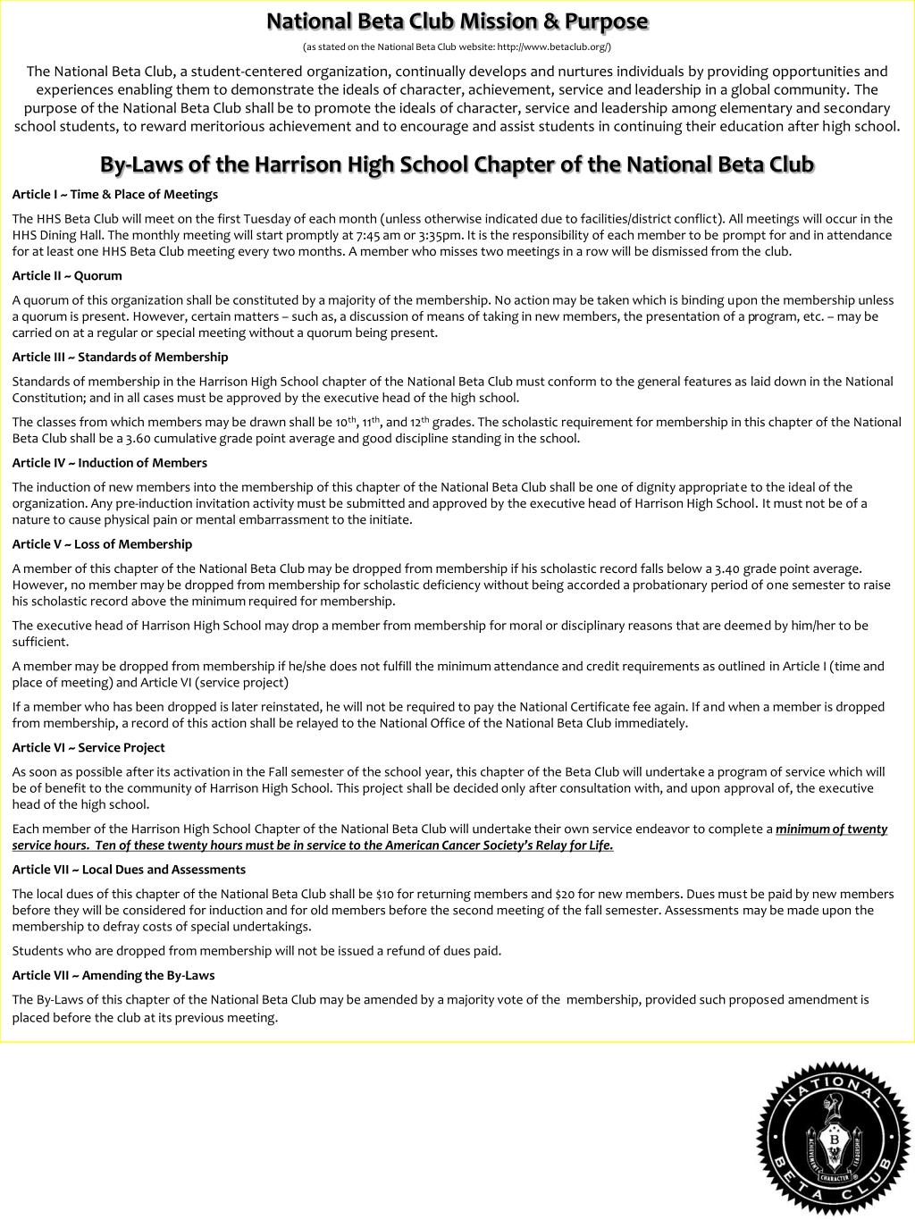 PPT National Beta Club Mission & Purpose PowerPoint Presentation ID