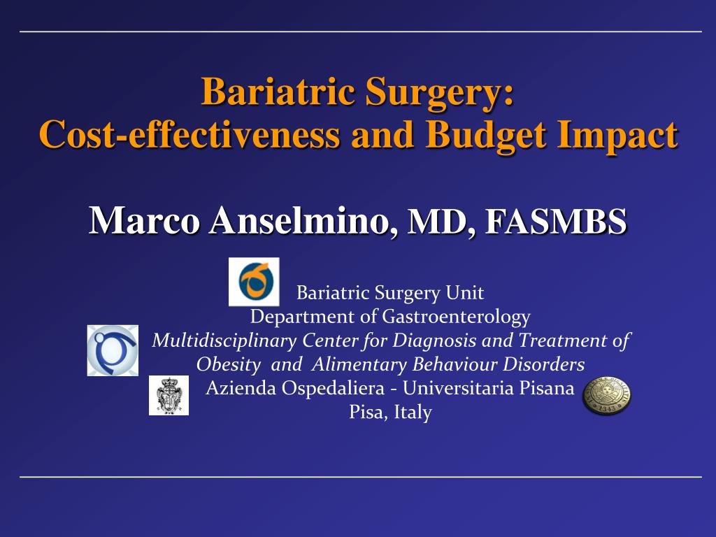 PPT Bariatric Surgery Costeffectiveness and Budget Impact Marco