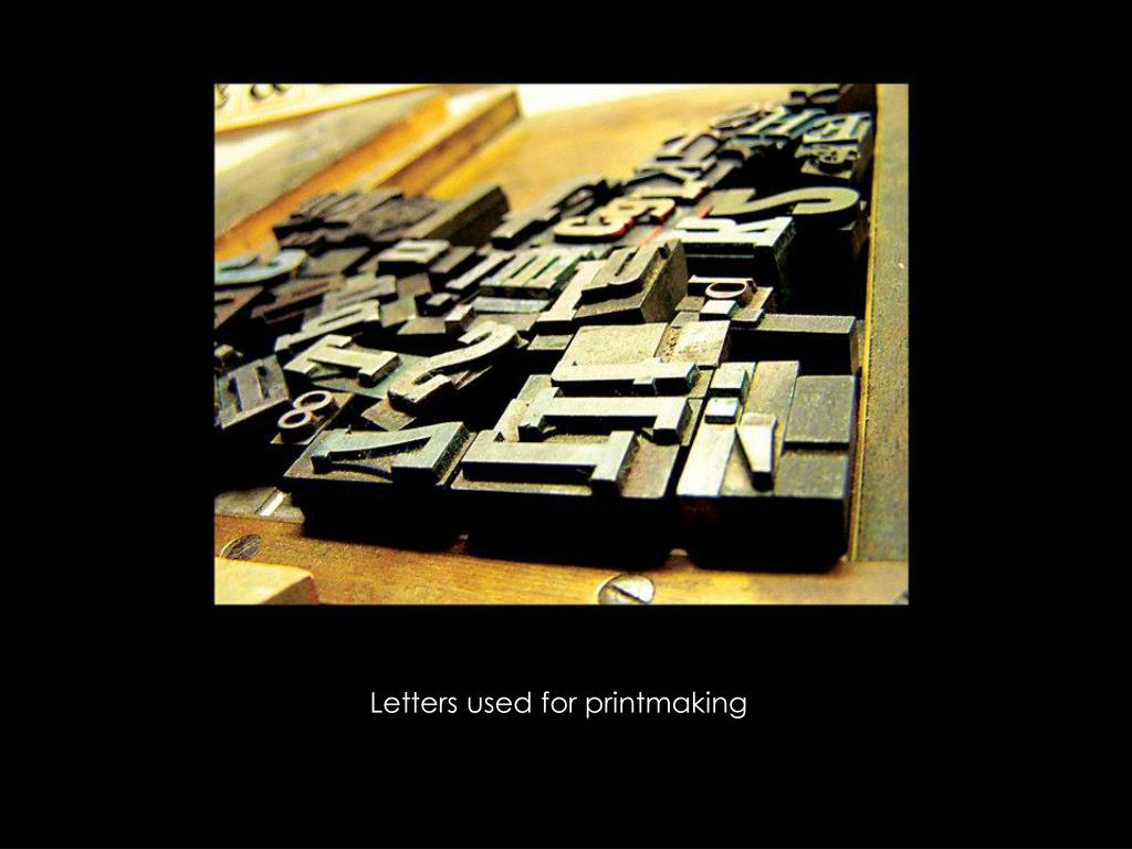 PPT Printmaking Letters Words Numbers PowerPoint Presentation, free