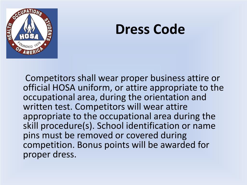 PPT Keys to Success for HOSA Competitors PowerPoint Presentation