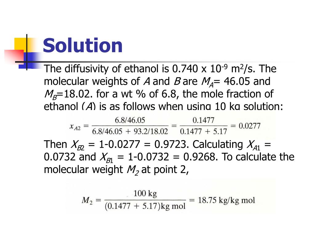 PPT Principles of Mass Transfer (CHAPTER 3) Molecular Diffusion in