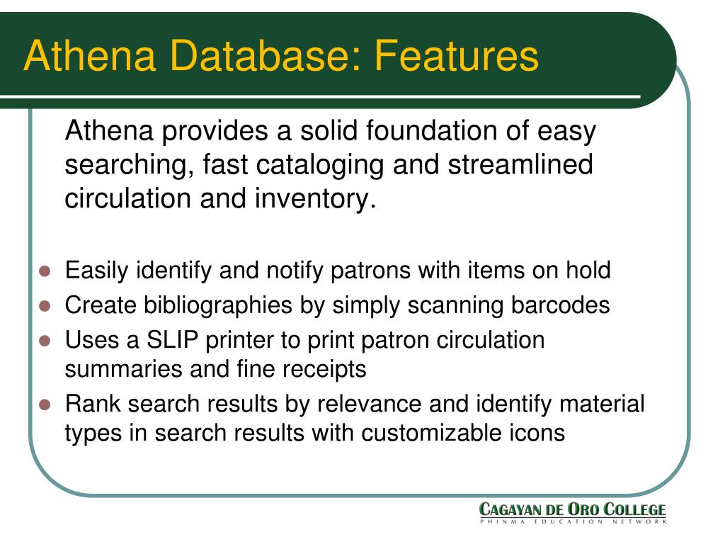 PPT Athena Database Tutorial PowerPoint Presentation, free download ID5323057