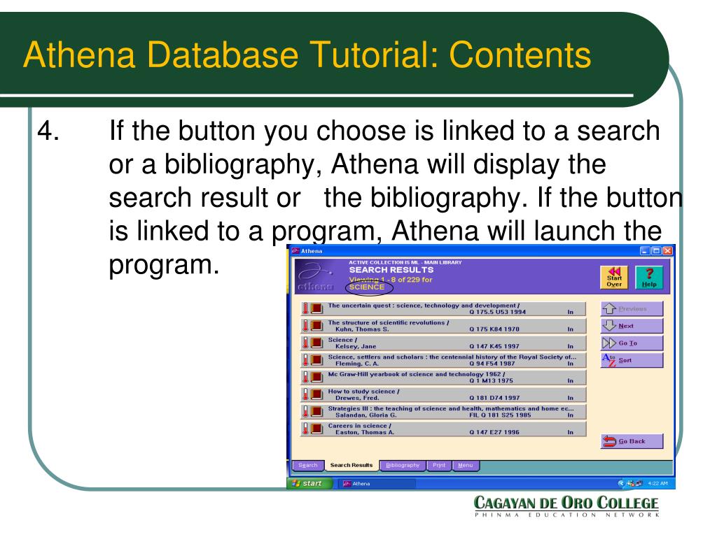 PPT Athena Database Tutorial PowerPoint Presentation, free download ID5323057