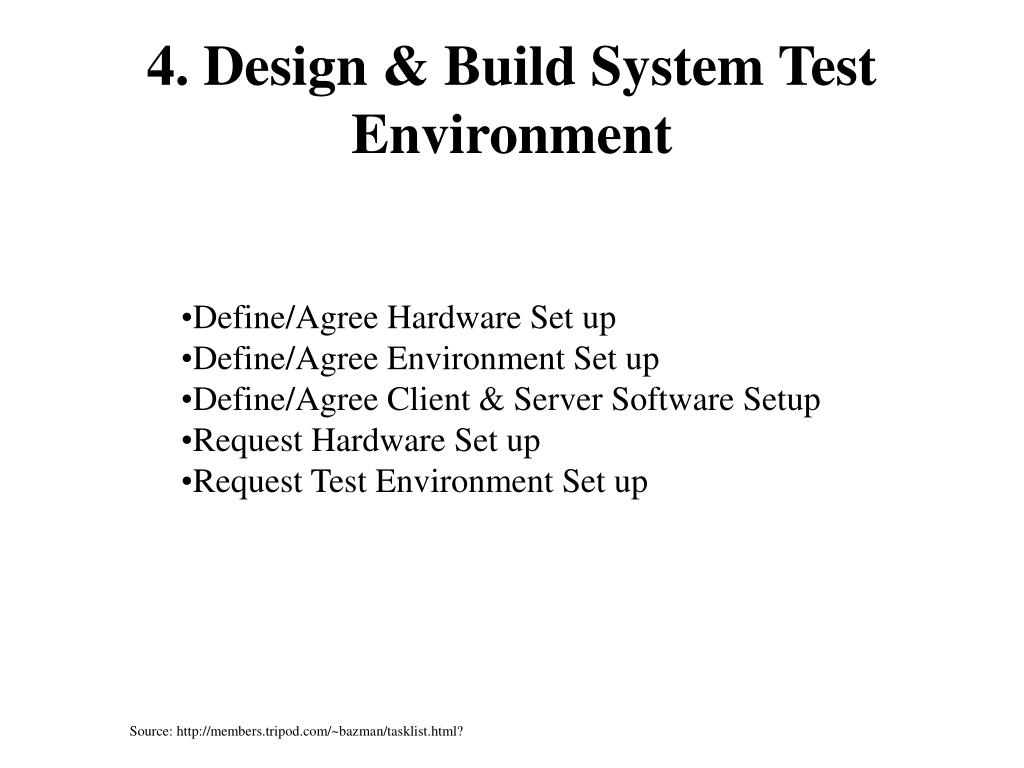 PPT A walk through a sample test plan Bio Break / Move to Lab